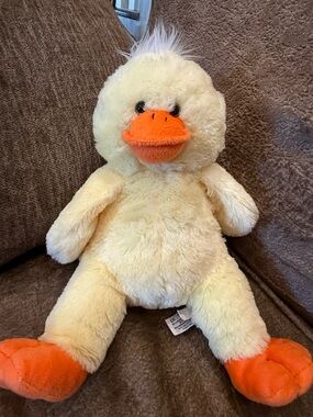 Vintage Yellow Duck Plush 2001 Stuffed Animal 12” Super soft! Tag “Bear Factory”